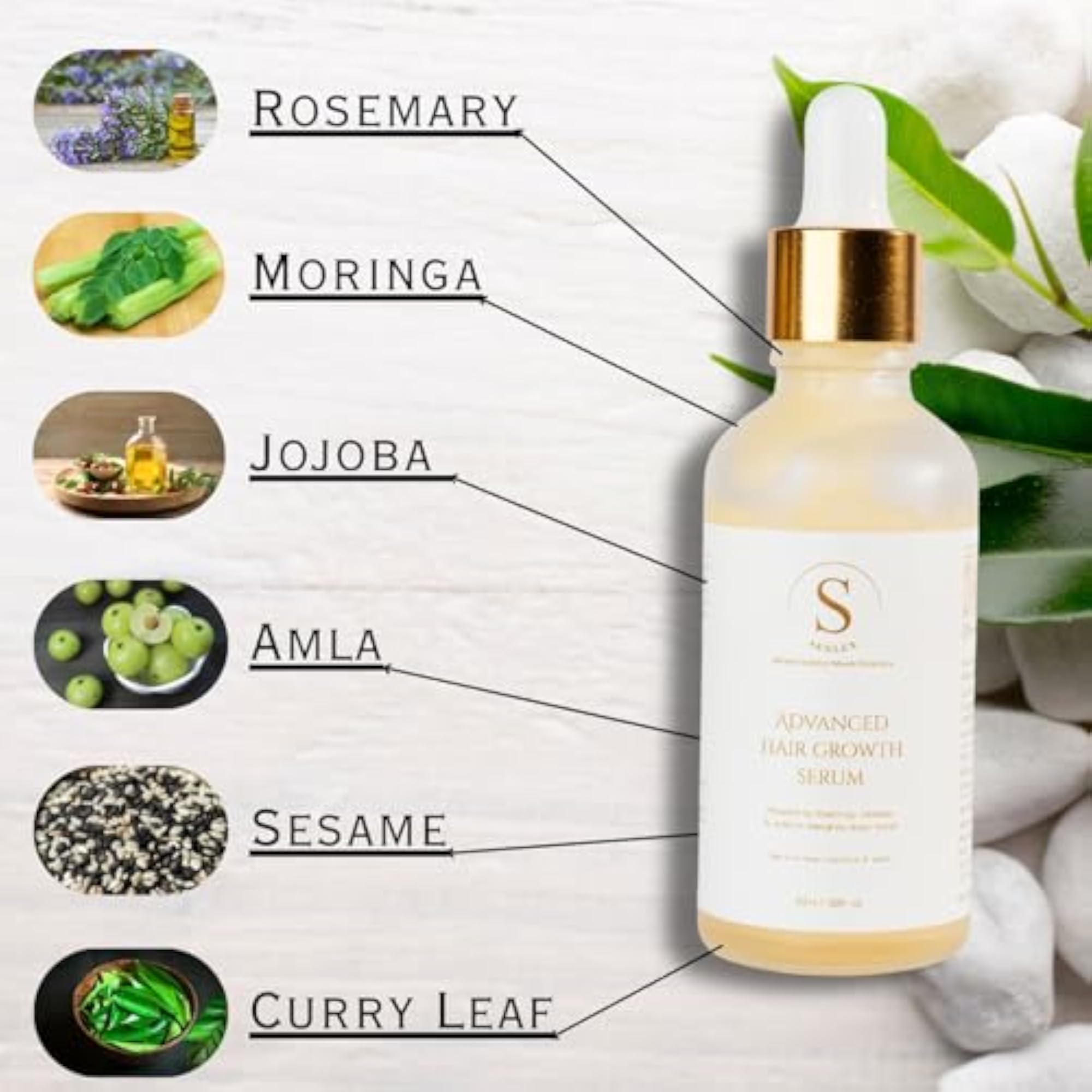 Advanced Hair Growth Serum with Moringa & Amla