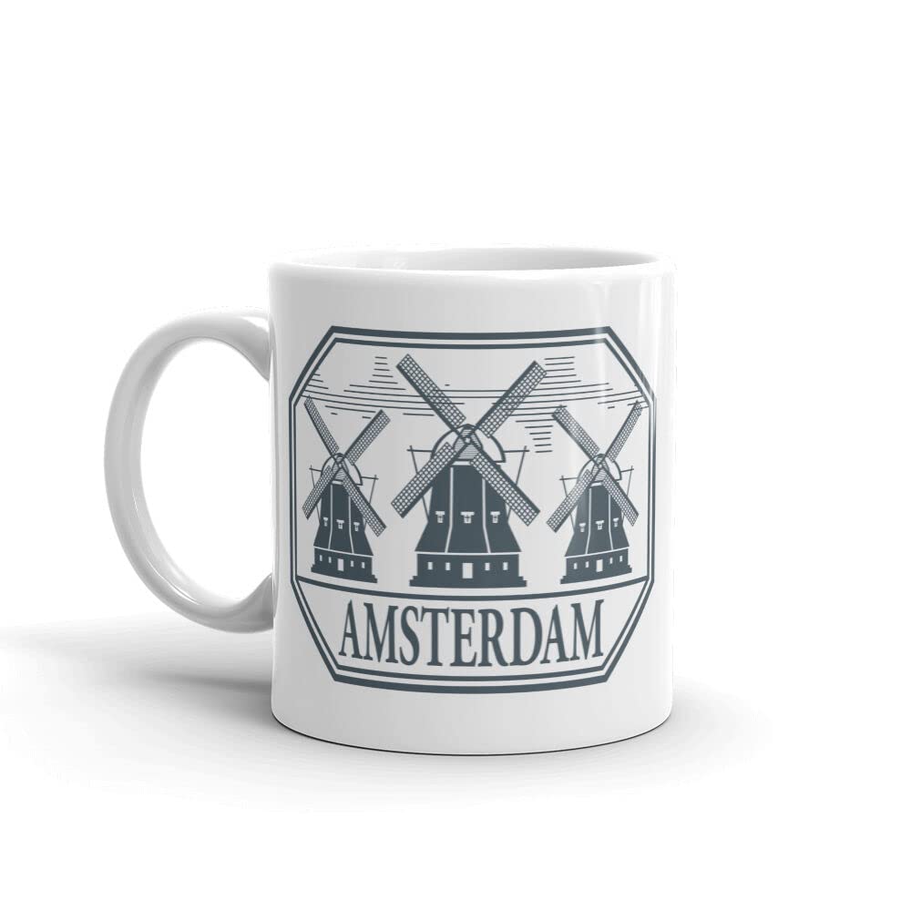 FUNKY CLUB Amsterdam High Quality 10oz Coffee Tea Mug #5630 Printed Coffee and Tea Ceramic Mug- 11OZ Ceramic Coffee Mug