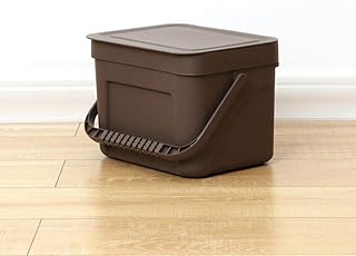 CTOBB - Papelera de basura de moda para oficina, cocina, baño, con ahorro de espacio para el hogar, montado en la pared, caja de almacenamiento de doble uso, color marrón oscuro
