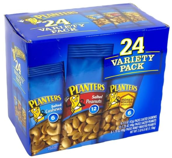 Variety Pack Cashews & Peanuts, Multi-Pack Box 24 ct