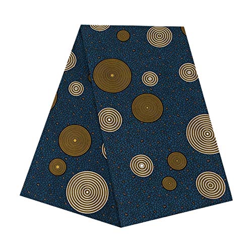 KVSERT Pagne Africain Tissu Africain Wax en Polyester Ciré pour Robe de Fête 6 m
