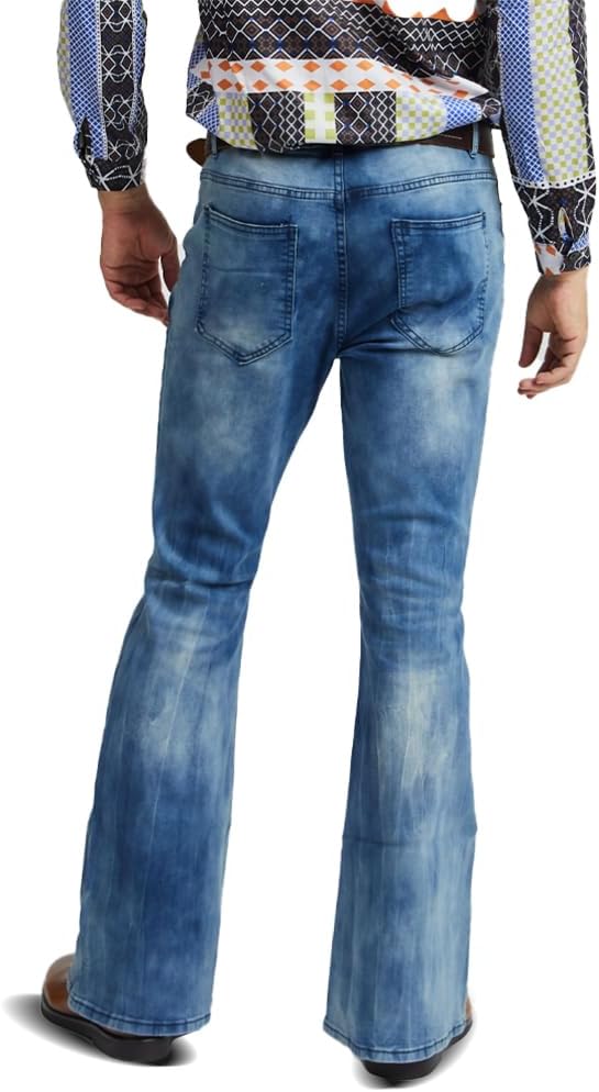 Mens Bell Bottom Jeans 70s Outfits for Men,Mens Bell Bottoms Disco Pants Bell Bottom Pants Jeans for Men - Image 4