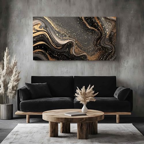 Décoration murale luxe or texture marbre tableau abstrait fluide haut de gamme - 3