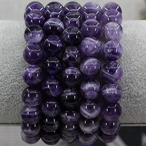 Keleny Purple African Amethyst Crystal Man Women Stretch Bracelet 10Mm Round Beads Rock Jasper 7 Inch #TOP1