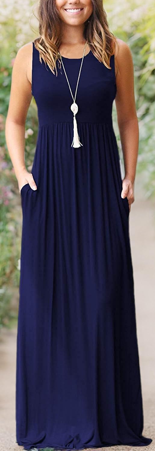 AUSELILY Women's Summer Sleeveless Loose Maxi Dress Casual Long Dresses with Pockets 2026 New - Image 6