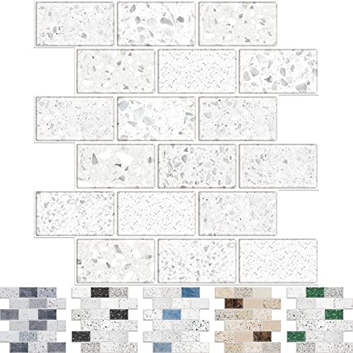Urcolor 10-Sheet Peel And Stick Backsplash For Kitchen,12"X12" Self Adhesive Wall Tiles Stick On Back Splashes For Bathroom White #TOP6
