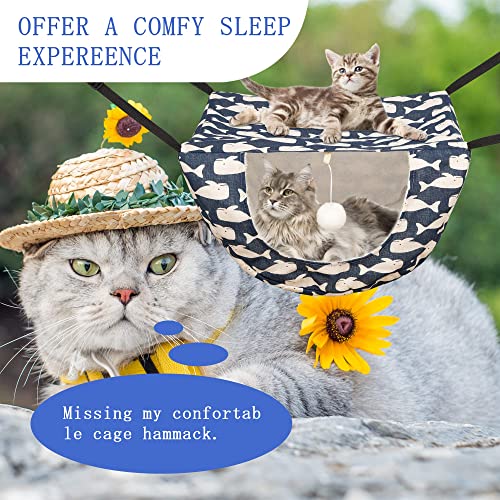 JSPYFITS Rede de gaiola para gatos com bola, camada dupla, ajustável, macia, para animais de estimaç