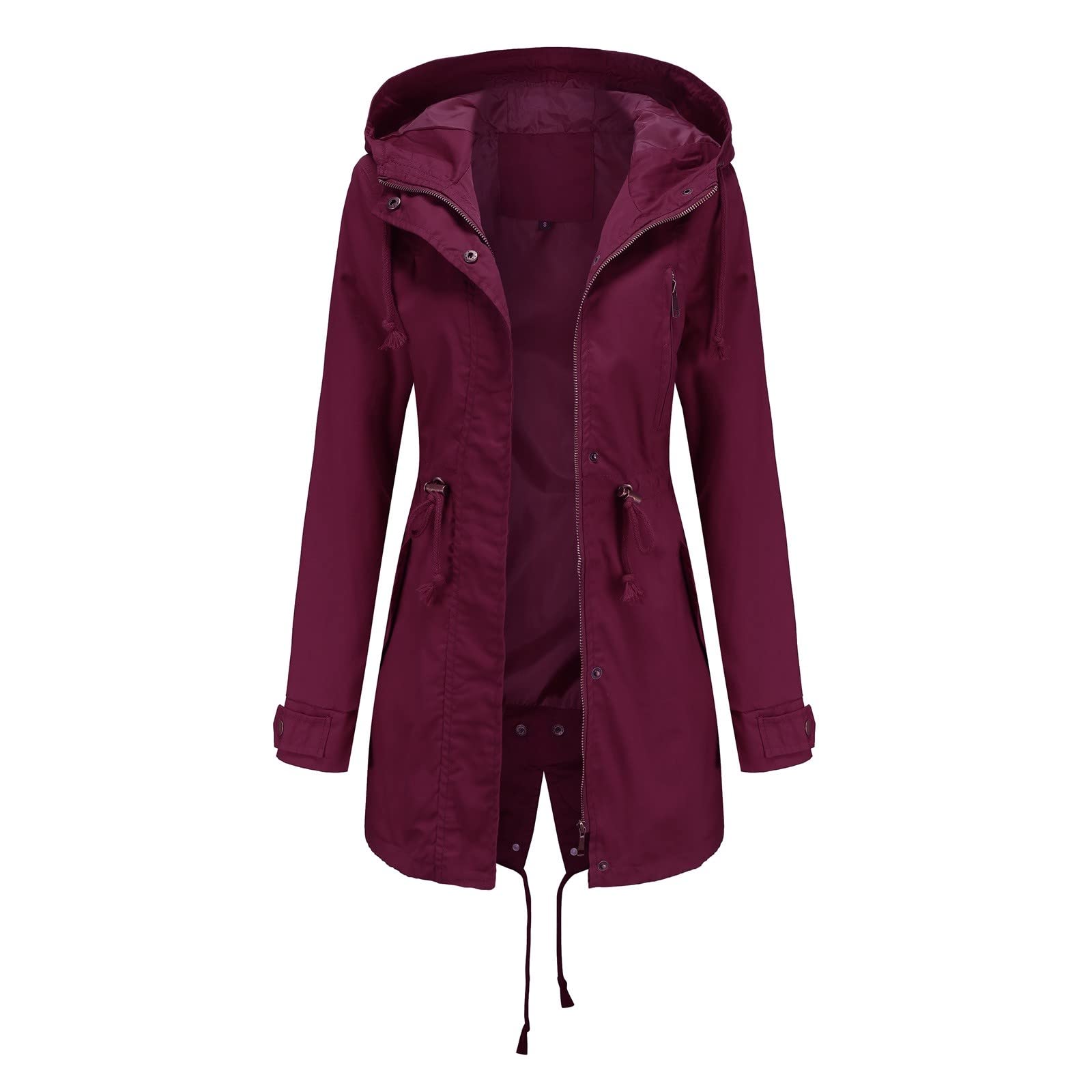 Generisch Chaqueta para silla de ruedas Active Outdoor Trench Windbreaker Abrigo con ligero, talla grande, chaqueta impermeable para mujer