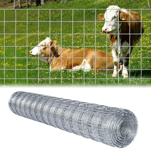 Farm Fence 6ft x 164ft Heavy Zinc Coating Cattle Deer Goat Fence,Galvanized Field Wire Fencing,Hog Wire Fencing for Yard Livestock & Animals Protection