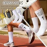 BVIELOY 1 Pair Christian Socks Prayer Garter Bible Verse Birthday Gift for Dad, Mom, Husband, Son, Easter, Christmas