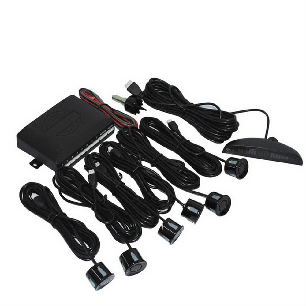 Kit sensori parcheggio Monitor Allarme per auto | Monitor Allarme automatico forte 6 sensori Sensore di parcheggio Retromarcia Retroilluminazione Display rilevamento radar