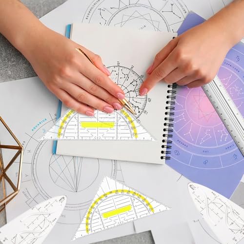 4 Stück Parabelschablone Mathe, Geodreieck Grundschule, Kurvenschablone, Glasklar Parabel Lineal, Normalparabel Schablone, Kunststoff Geodreieck, Geodreieck Flexibel, für Studenten, Büros und Designer