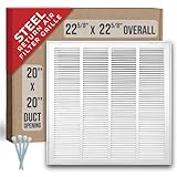 Fits 20x20 Duct Opening | Steel Return Air Filter Grille by Handua [Removable Door] for 1-inch Filters | Vent Cover Grill | White | HVAC Cold Air Intake Grille | Outer Dimensions: 22 5/8'W X 22 5/8'H