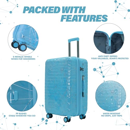 Image of Spider Trolley bag - Single Small | Polycarbonate Hardshell | 8 Metallic | Large Polycarbonate Hardshell, Lightweight Expandable, 360 Rotatable Wheels, TSA Type Lock