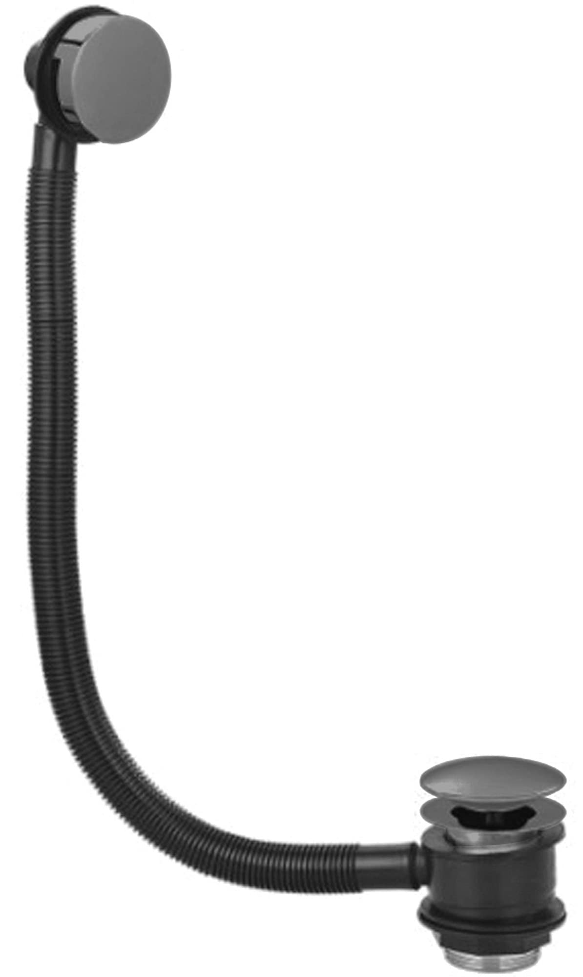 Go Bathrooms Gun Metal Bath Overflow | Bath Tub Filler | Click Clack Plug | Bath Waste | Abs Universal