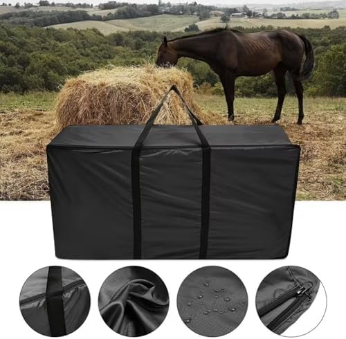 Large Hay Bag With Zipper Oxford Cloth Hay Bale Storage Bag Carry Handle Hay Bag For Livestock Feed Straw Hay Farm Barn Storage — view 5
