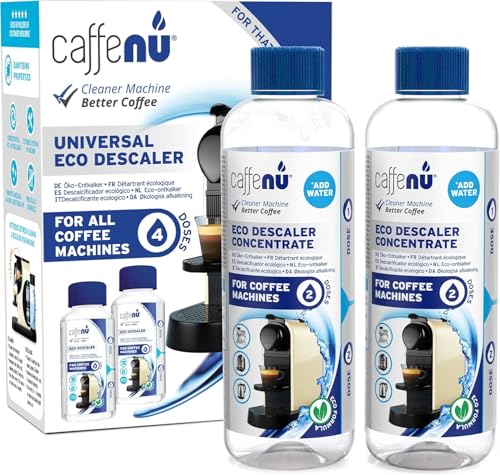 Universal Coffee Machine Descaler. 400ml Nespresso Compatible Descaler Kit. Dolce Gusto, Melitta, Gaggia Compatible. Removes Limescale and Provides Hotter Coffee. 4 Uses