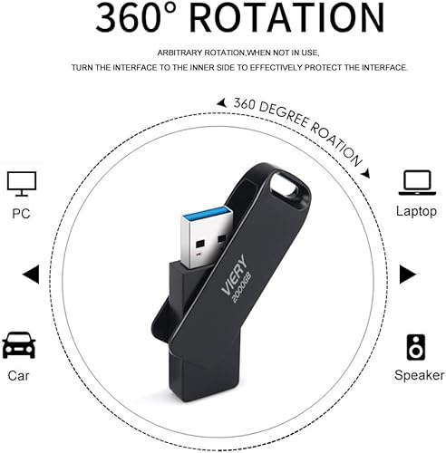 Miniatura 6 de Unidad flash USB de 2 TB Memoria Flash Drives Pen Drive Zip Drive Jump Drive con diseño giratorio 2 TB