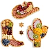 5 Pcs Cowboy Charcuterie Boards with Dipping...