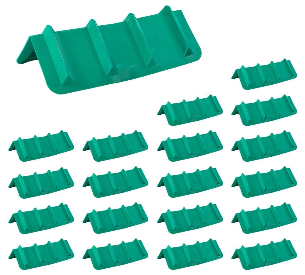 Mytee Products 20 Pack 8"x8"x24" Green Flatbed Corner Protector - V Shaped Edge Guard for Tie-Down Winch &amp; Ratchet Straps - Plastic Corner Protector for Flatbed Trailer Cargo Load