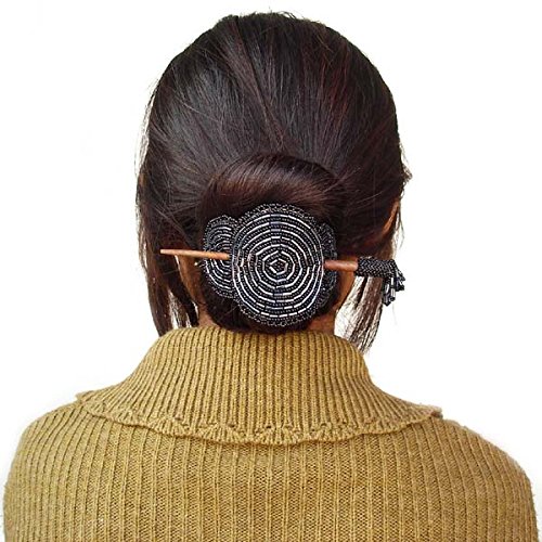 Miniatura 2 de HECHO HECHO HECHO JOYERÍA INDIA SEMILLA NEGRA RECUENTOS PARA EL CABELLO ACCESORIOS BARRETTE Z-40-SB-12