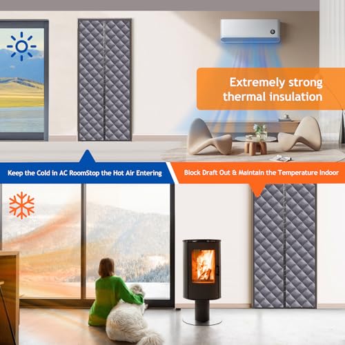 Lader TEMPORARY DOOR INSULATION COVER Magnetic Thermal Insulated Door Curtain,Filled thumb #3