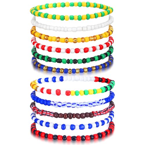 11 Pcs Ilde Pulseras Santeria Handmade Unisex Stretch Bracelet Tobillera Iyawo Babablawo Orula Shango Obatala Eleggua Ogun Ochosi Oshun Yemaya Oya San Seven African Powers1