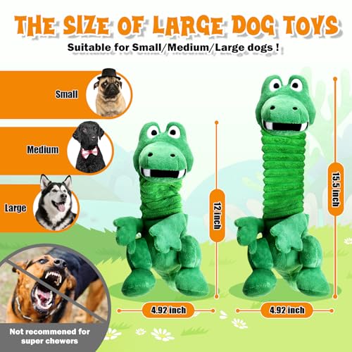 Image of Fuufome Large Squeaky Dog Toys:Plush Tug of War Dog Toys with Crinkle-Interective Chew Toys for Small,Medium,and Large Breeds- Puppy Toys Keep Them Busy&Dental Exercise
