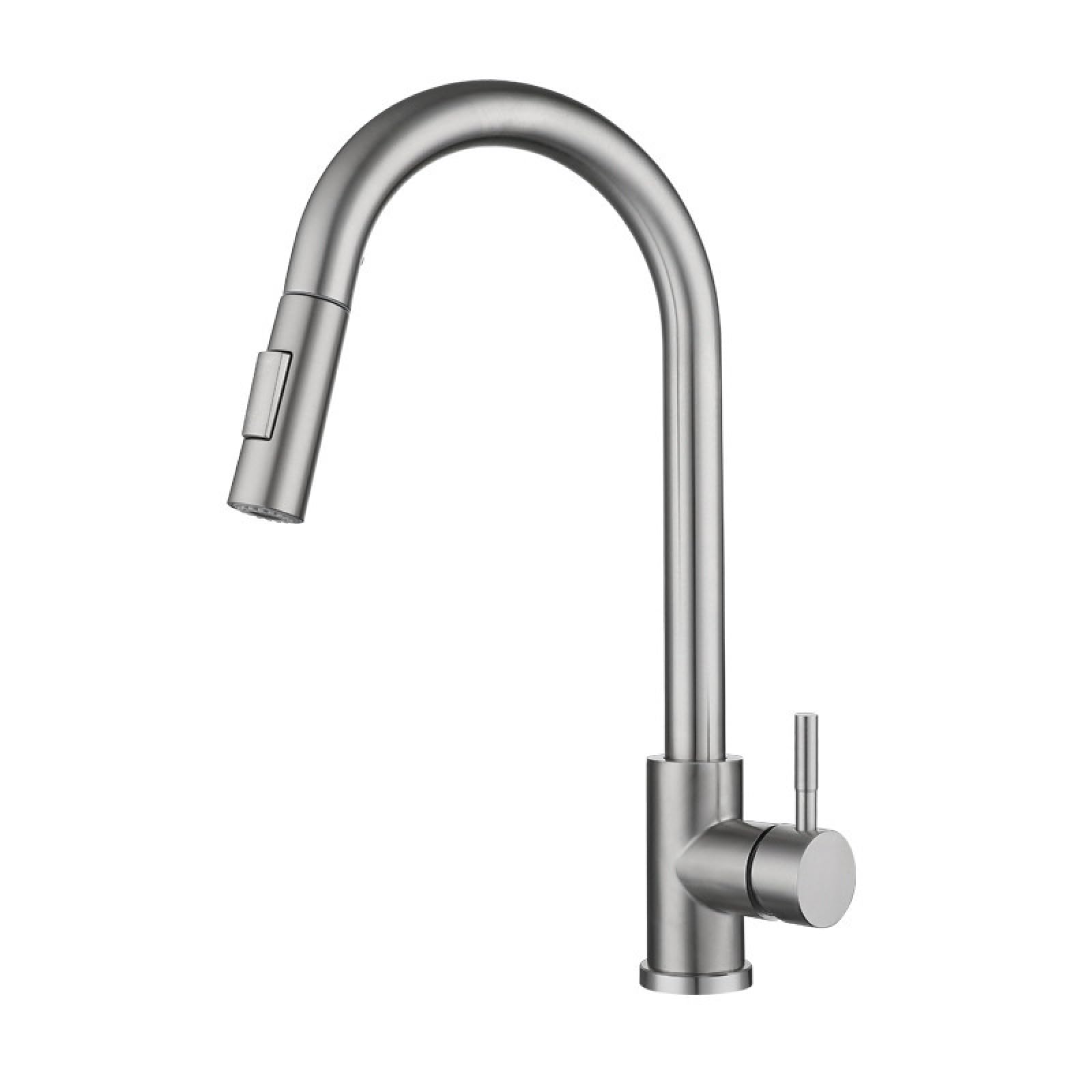 Kitchen Dual-Mode Hot and Cold Water Faucet, Brushed Pull