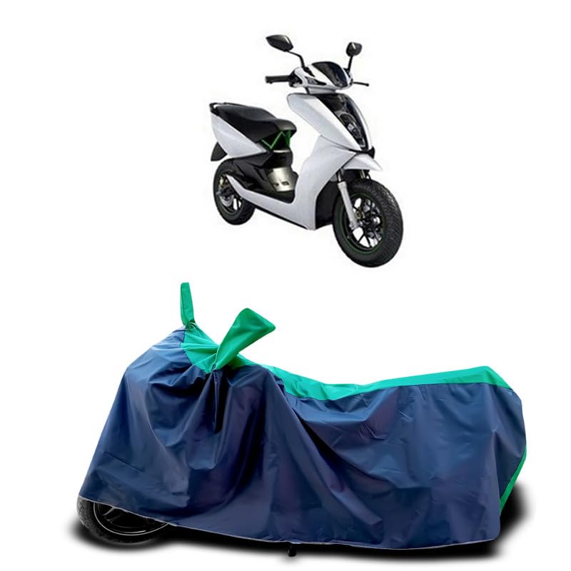 Image of DUFFEL-Two Wheeler Bike Body Cover Compatible for Ather 450 Heat Protectio /UV-Rays /Birds Dropping /DustProof /Waterproof Indoor Outdoor and Parking Full Body Protection All Variants [Green Patta]