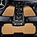 Amazon Basics PVC Faux Rubber All Weather Car Floor Mats Universal, Waterproof Flexible Trim to Fit for 95% Automotive SUV Sedans Trucks, Pack of 3, Solid Beige