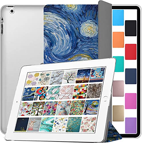 Image of DuraSafe Cases for iPad 9.7 Inch 4 3 2 Generation [iPad 4th 3rd 2nd Old Model ] A1458 A1416 A1395 A1458 A1416 A1395 MC705HN /A MD328HN /A PrintediPad Cover with Frosted Hard Back - Starry Night