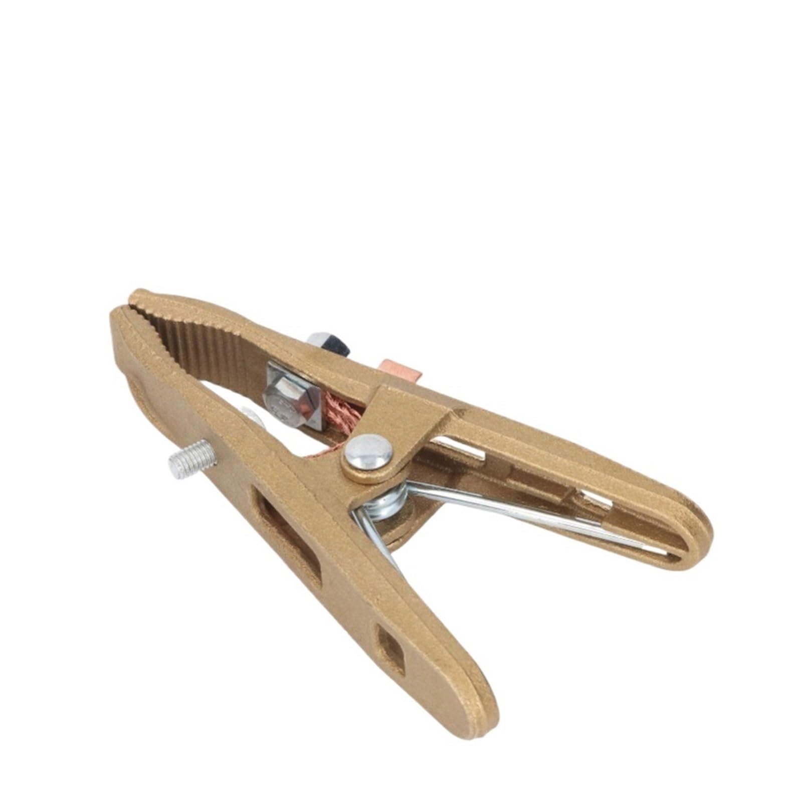 Pinza Soldadura Abrazadera de tierra de latón, forma A, alta potencia, 300A, 1 ud.