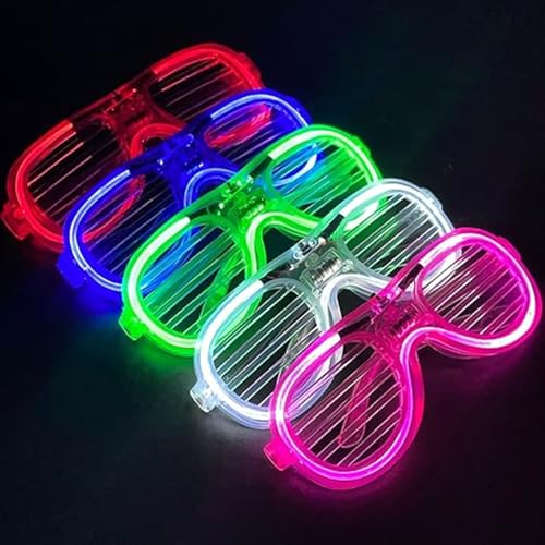Image of FAVELA 5 PCS LED Light Goggles For Night Party and Birthday Return Gifts For Kids| flashing light goggles | light up glasses for kids. (LED GOGGLES SET OF 5PCS)