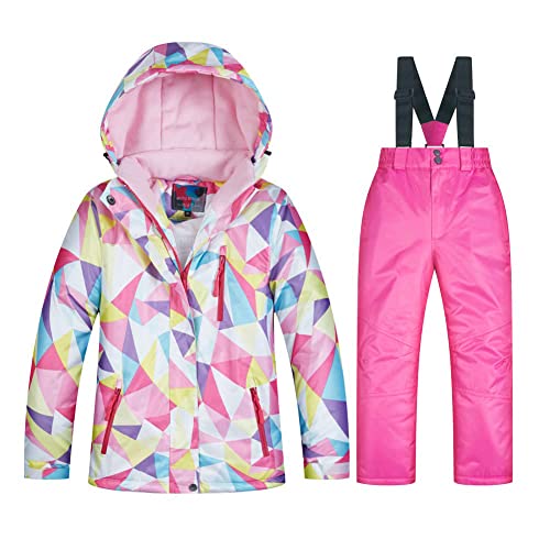 Image of Girls /Boys Snowsuits Hooded Insulated Windproof Winer Coats Ski Jacket Snow Pants Set