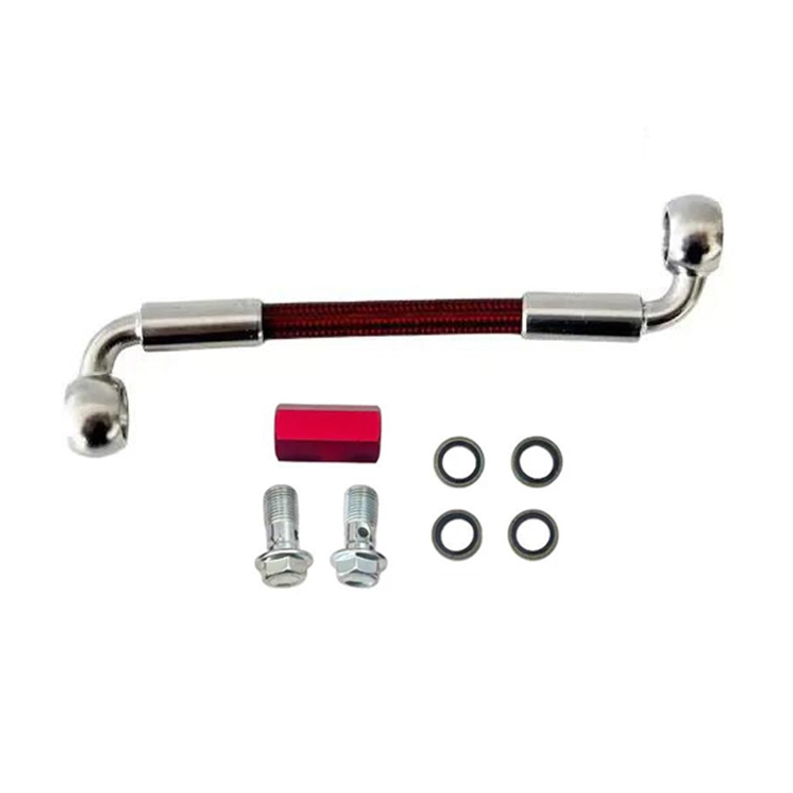 Hydraulic Brake Hose Motorcycle Accessories M10 AN3 Hydraulic Clutch Brake Line Oil Hose Connecting Rod 2 Way Adapter Screw 90°-90°(300cm)