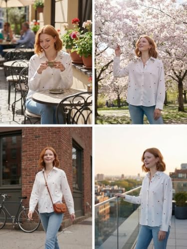 Image of Leriya Fashion Tops for Woman | Casual Top for Women Stylish Western Outfit | Collared Button Shirt for Women Oversized | Girls Professional Shirt for Office and Daily Outfit