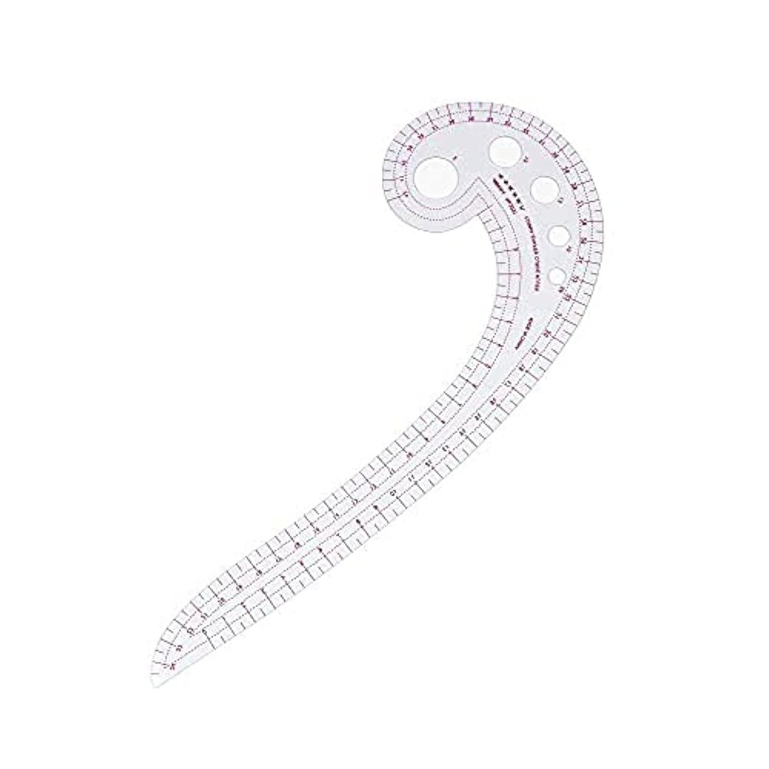 Jieddey White,Red Curved Ruler - French Metric Sewing Ruler For Dressmaking And Pattern Design