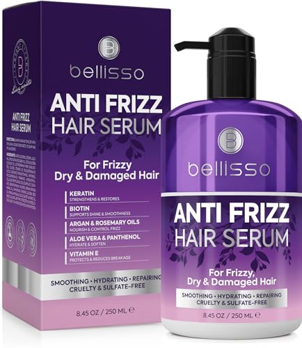 BELLISSO Anti Frizz Hair Serum for Frizzy and Damaged Hair - Humidity Treatment Control - Styling...