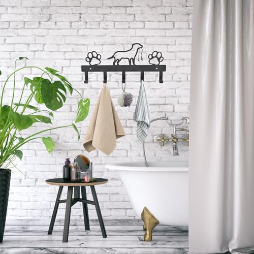 Wisebom Hundezubehör, Hunde Garderobe Schlüsselhalter aus Metall Hundegarderobe Hundegarderobe mit 5 Haken für Hundebesitzer Wanddeko