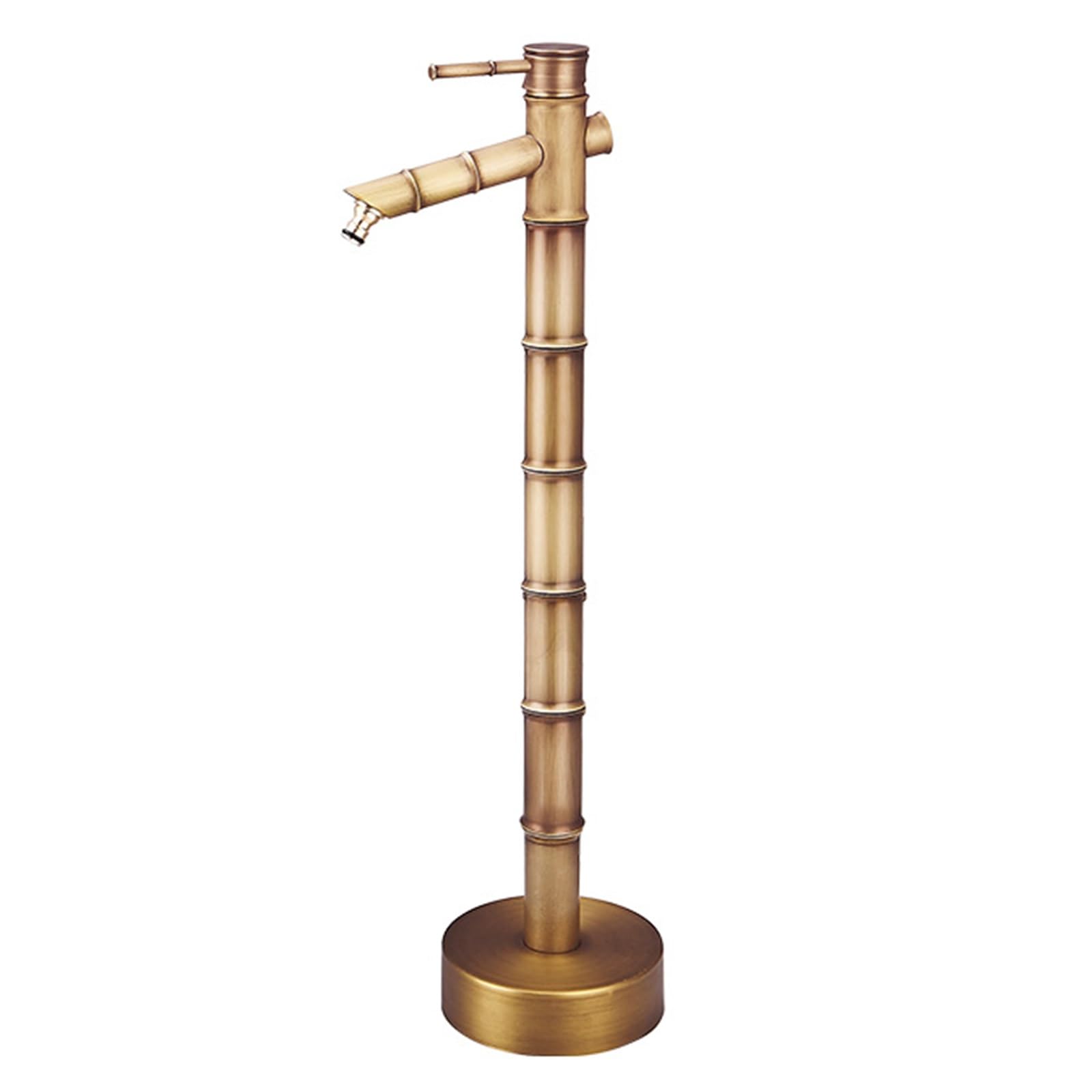 Columna de agua de bambú antiguo con grifo de cobre para jardín, grifo decorativo resistente a las heladas de 27 pulgadas, perfecto para uso en patio y patio