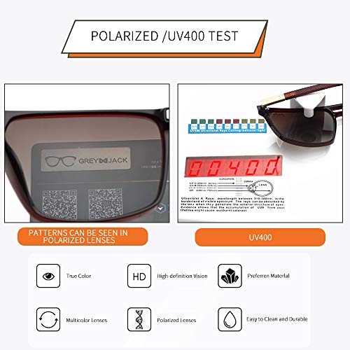 Image of grey jack Oversized Polarized Sunglasses Stylish,Large Size Rectangular Sunglasses UV Protection for Men Women S2202