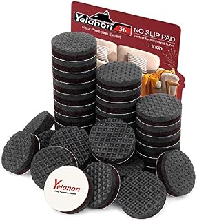 Yelanon Non Slip Furniture Pads 36 pcs 25mm Anti Skid Furniture Pads Stopper Self Adhesive Rubber Feet Furniture Pads Wood Floor Protector for Furniture Grippers on Hardwood Floor Protectors Chair Leg