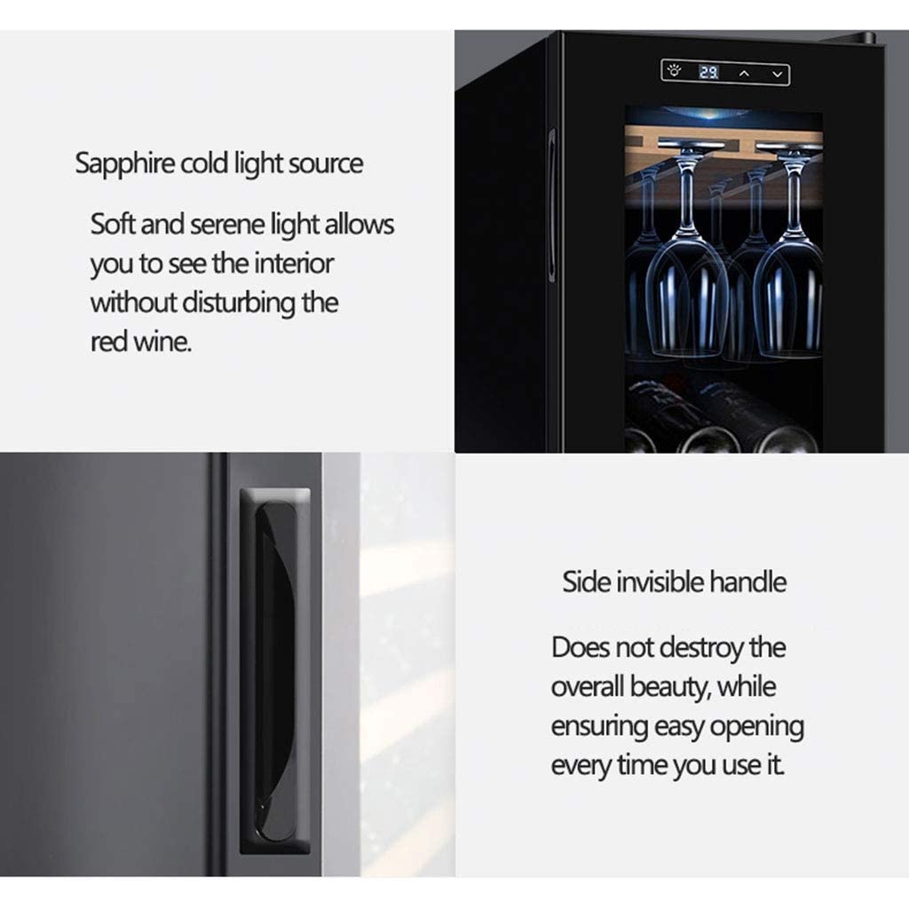 Ljlzxpbus 30 Bottle Wine Cooler Thermoelectric Stainless-Steel Fridge For Red Or White, Digital Display, Reversible Glass Door on Fridge.com - View 4