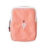 iSuperb ACアダプタ用ポーチ デジタル機器収納ケース PC周辺小物 モバイルバッテリー ケース アクセサリーケース ケーブルポーチ マウス 汎用 モバイルバッテリー用 収納 7色選択可 (ピンク)