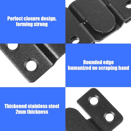 Image of Sibba Flush Mount Bracket 4 Pairs Hanging Buckle Clips Headboard Wall Mounting Brackets Stainless Steel Heavy Duty Photo Frame Hook Hanger Buckle Furniture Connector