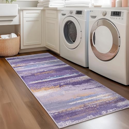 Tapete corredor lavable para pasillo cocina 2x6 púrpura miniatura 6