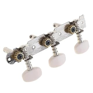 1 paire de mécaniques en métal argenté et plastique blanc pour guitare - Les Beatles, Paul McCartney, John Lennon, RIngo Starr, George Harrison 1 paire de mécaniques en métal argenté et plastique blanc pour guitare – Image 3