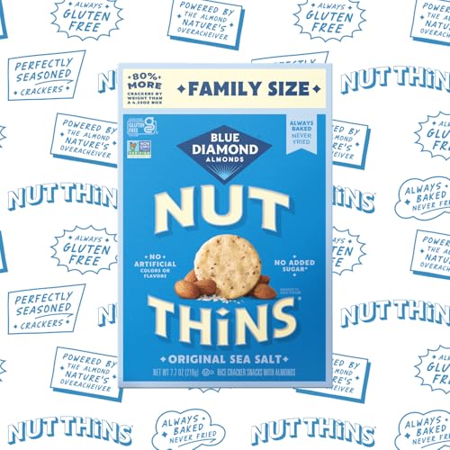 Image of Blue Diamond Almonds Nut-Thins Gluten Free Cracker Crisps, Original, Family Size, 7.7 oz
