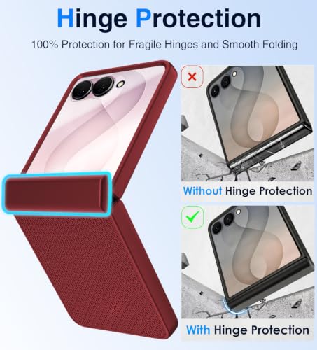 Image of STORMTAL Magnetic for Samsung Galaxy Z Flip 8 case, Hinge Protection, Built-in Screen Protector, Shockproof, Compatible with Magsafe, Rugged Phone Case for Z Flip 8 Red